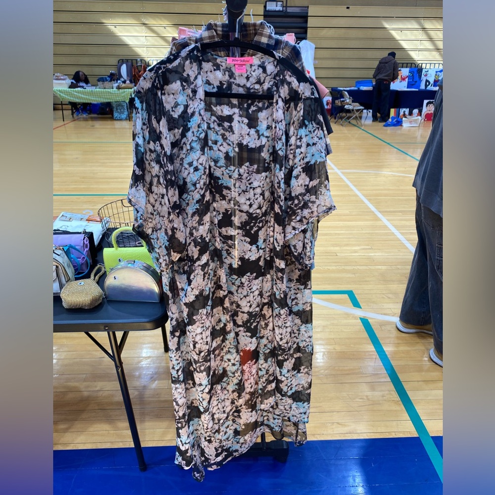 Betsey Johnson Sheer floral Duster. One size fits most